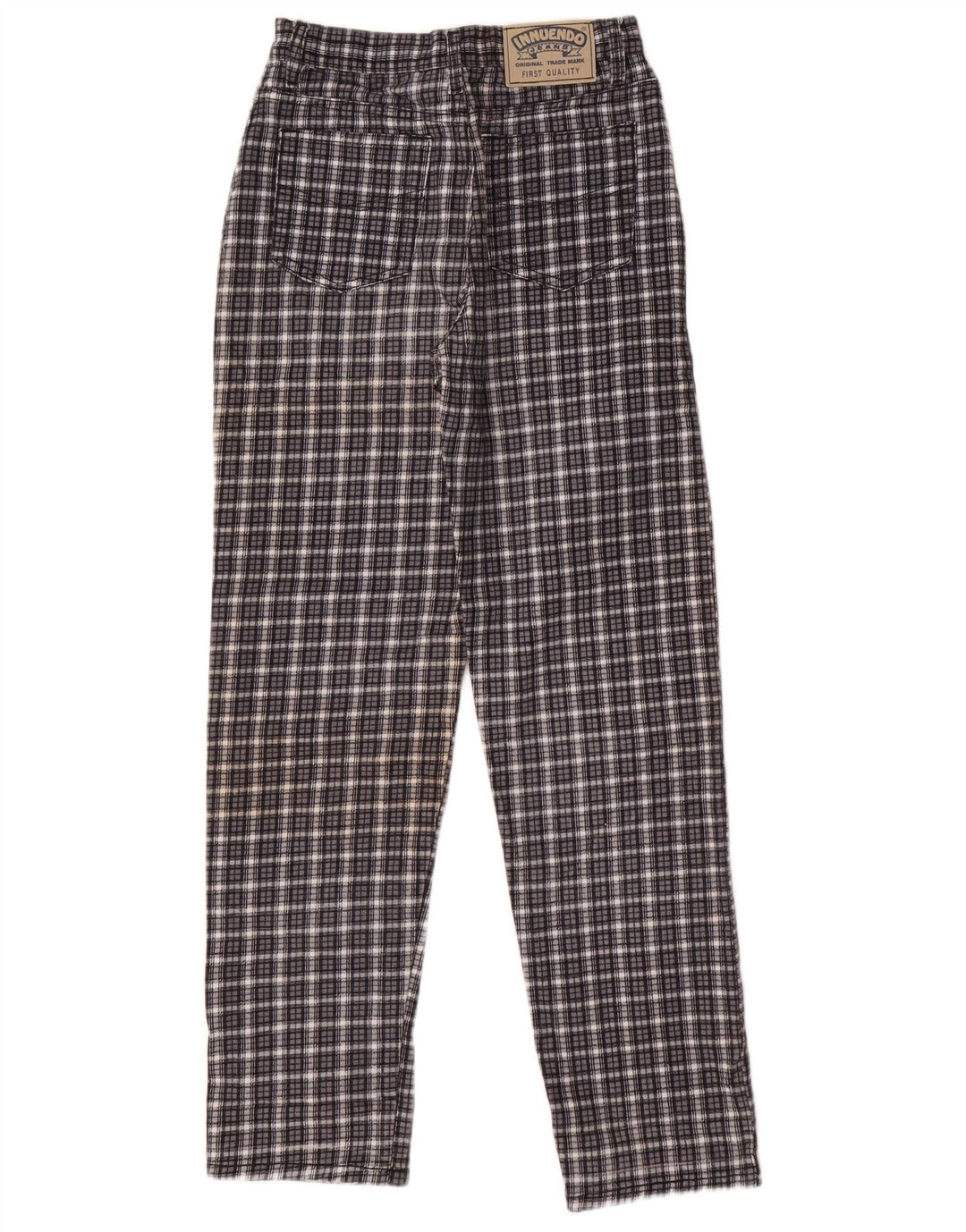 VINTAGE Boys Straight Casual Trousers 12-13 Years W24 L28 Grey Check