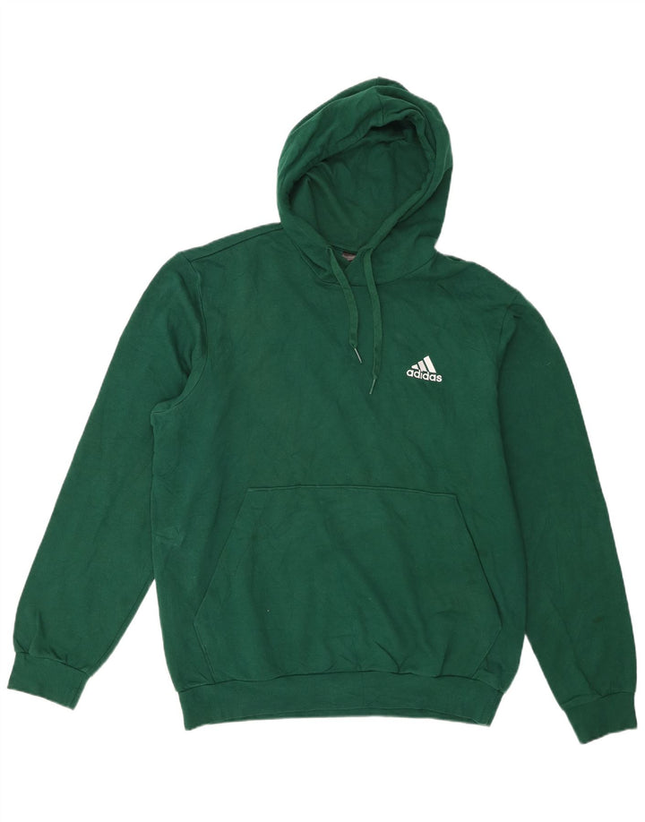 Adidas Mens Hoodie Jumper Large Green Cotton