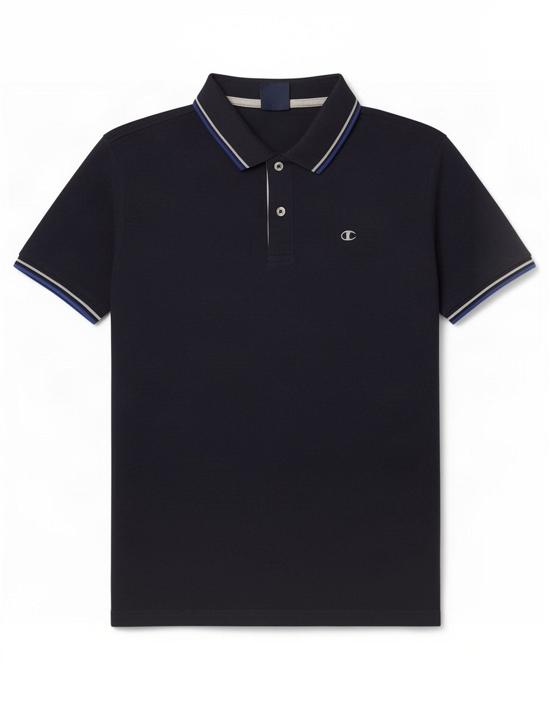 Champion Mens Polo Shirt Medium Navy Blue Striped