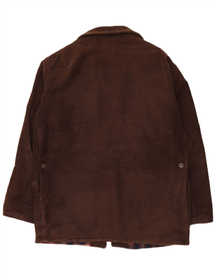 Vintage Mens Windbreaker Jacket IT 54 2XL Brown Colourblock Cotton