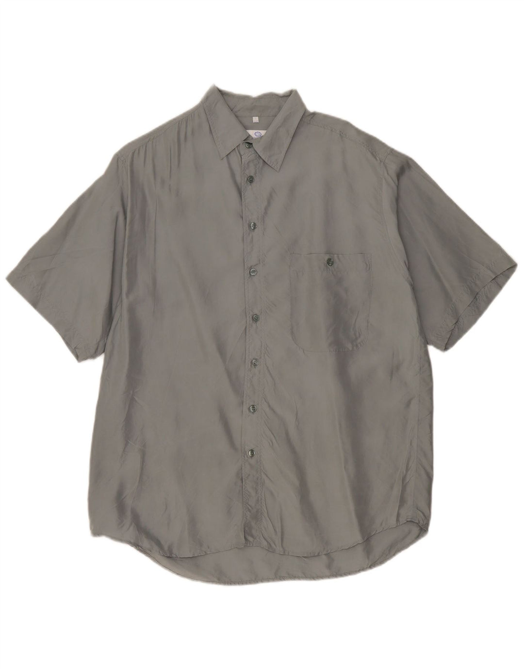 New Fast Mens Short Sleeve Shirt Size 41/42 Large Grey Silk