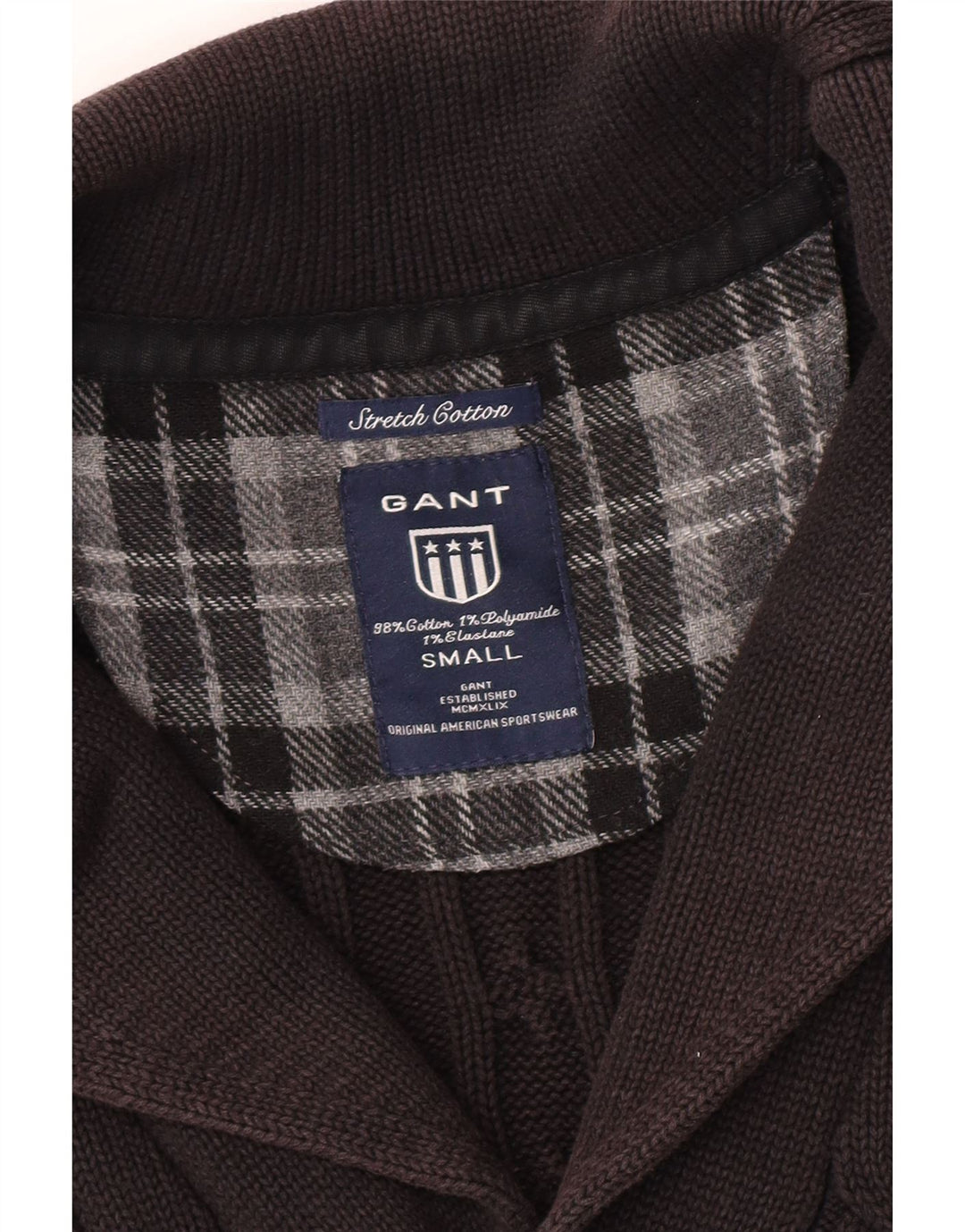 Gant Mens Cardigan Sweater Small Black Cotton
