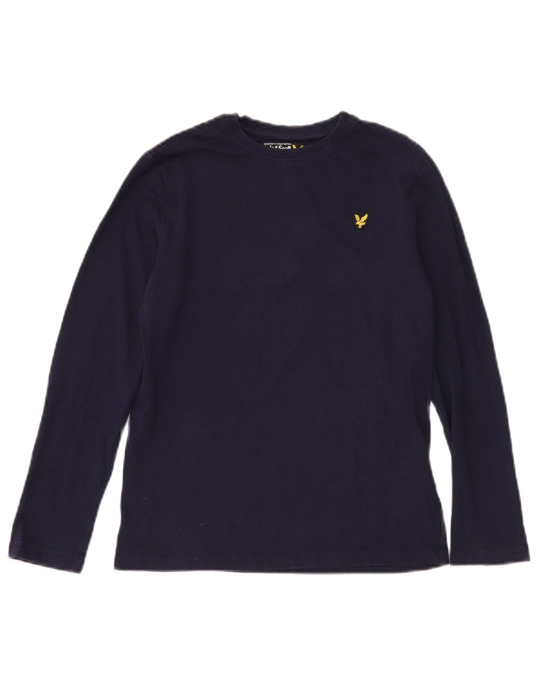 LYLE & SCOTT Boys Top Long Sleeve 12-13 Years Navy Blue Cotton