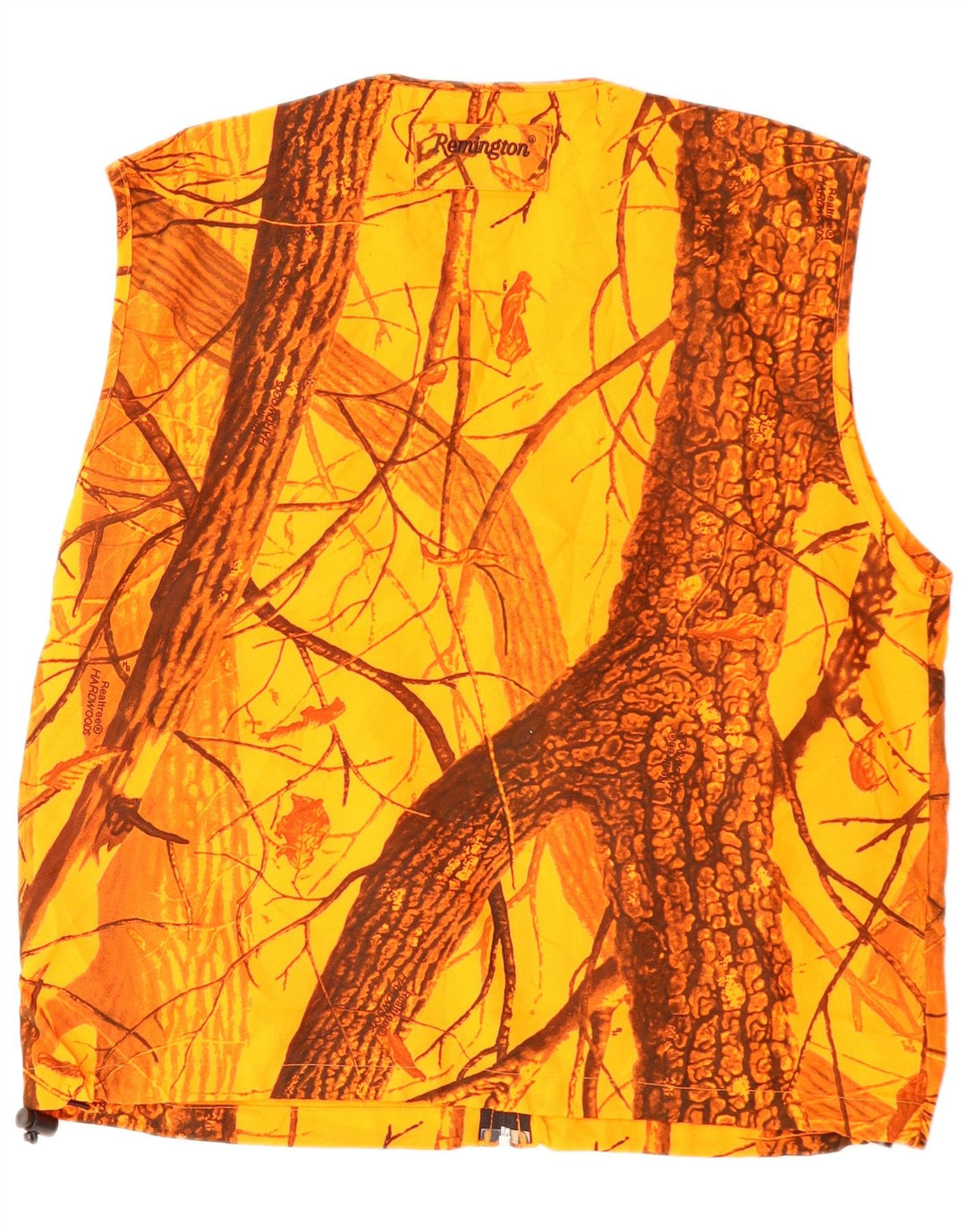 Vintage Mens Utility Gilet UK 38 Medium Orange Camouflage Polyester