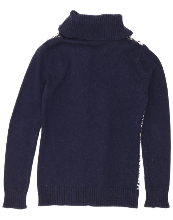 Carrera Womens Cardigan Sweater UK 12 Medium Navy Blue Geometric