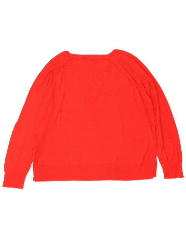 Zara Womens Boat Neck Jumper Sweater UK 16 Large Orange Viscose