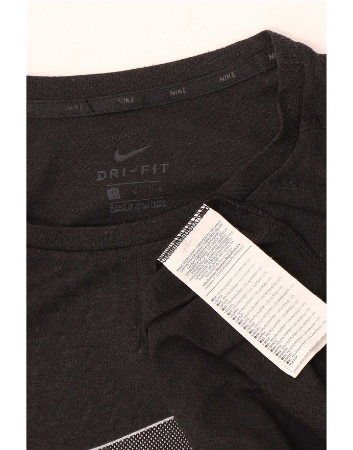 Nike Mens Dri Fit Graphic T-Shirt Top Large Grey Polyester