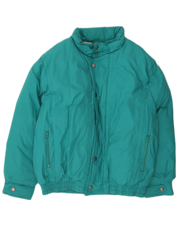 Vintage Mens Padded Jacket UK 40 Large Turquoise Cotton