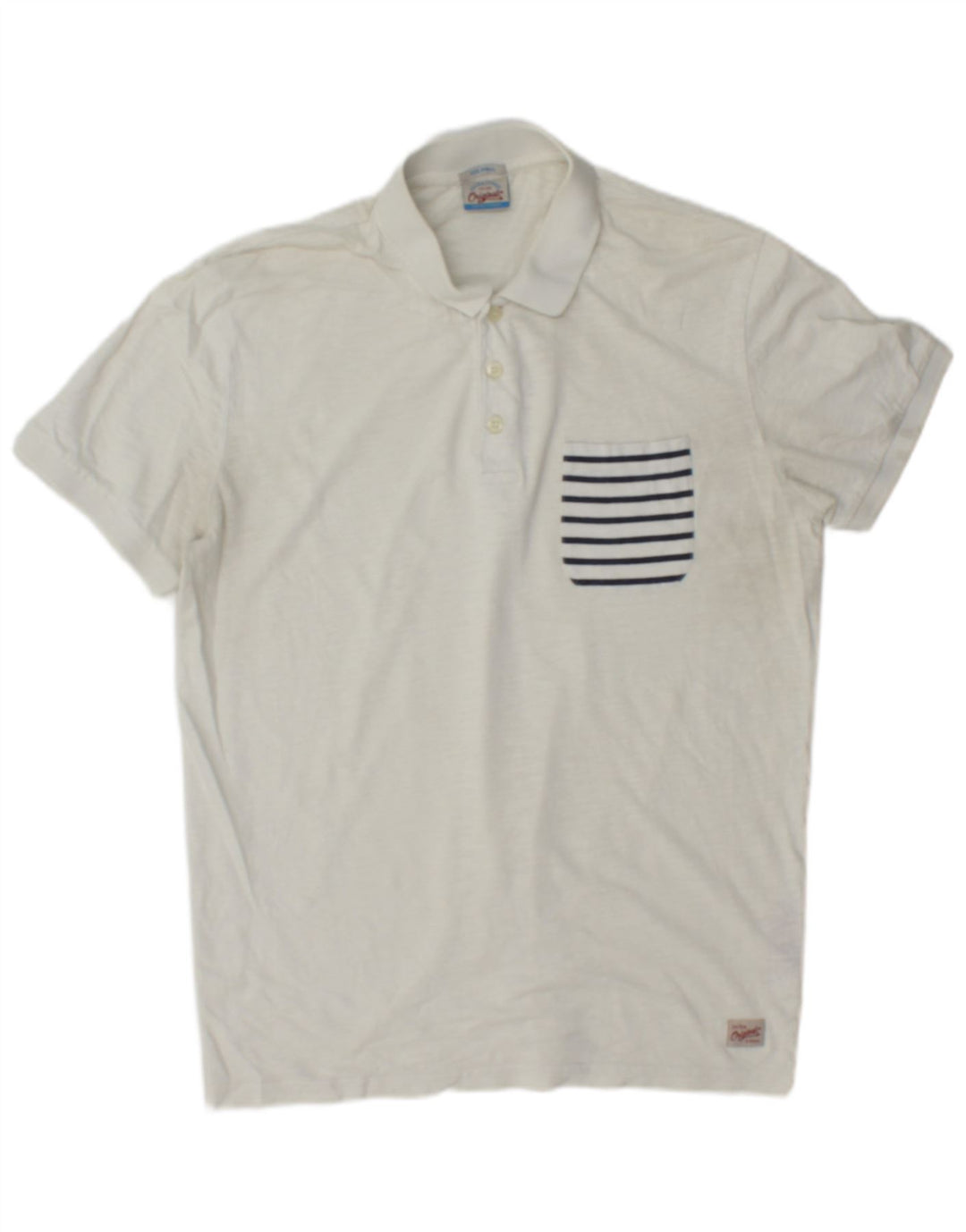 Jack & Jones Mens Polo Shirt Small White Cotton