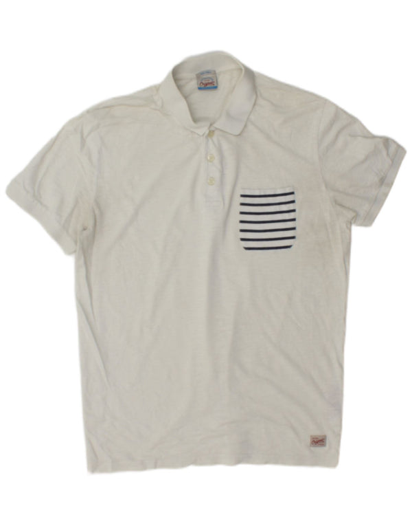 Jack & Jones Mens Polo Shirt Small White Cotton