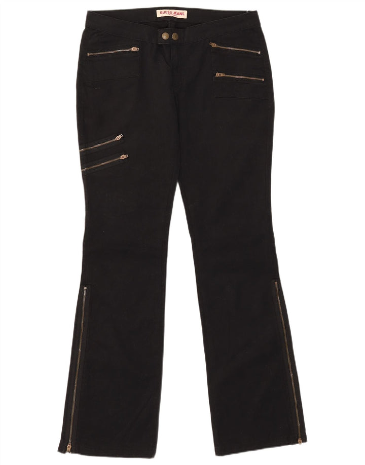 Guess Womens Bootcut Cargo Trousers W31 L32 Black Cotton