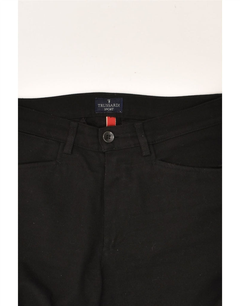 TRUSSARDI Womens Slim Casual Trousers IT 46 Large W30 L33  Black Polyester | Vintage Trussardi | Thrift | Second-Hand Trussardi | Used Clothing | Messina Hembry 