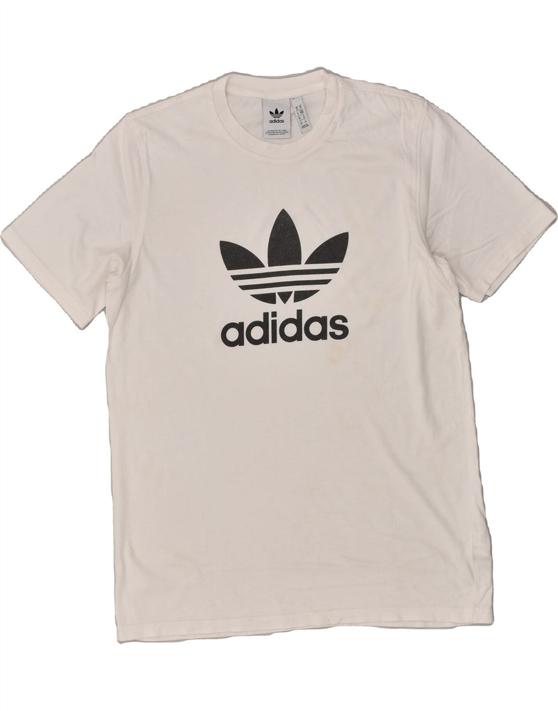 ADIDAS Mens Graphic T-Shirt Top Medium White Cotton | Vintage Adidas | Thrift | Second-Hand Adidas | Used Clothing | Messina Hembry 