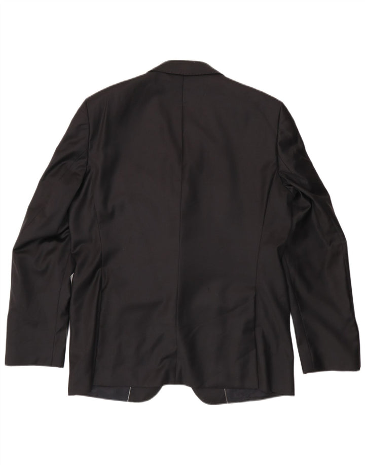 Zara Mens 2 Button Blazer Jacket EU 54 XL Black