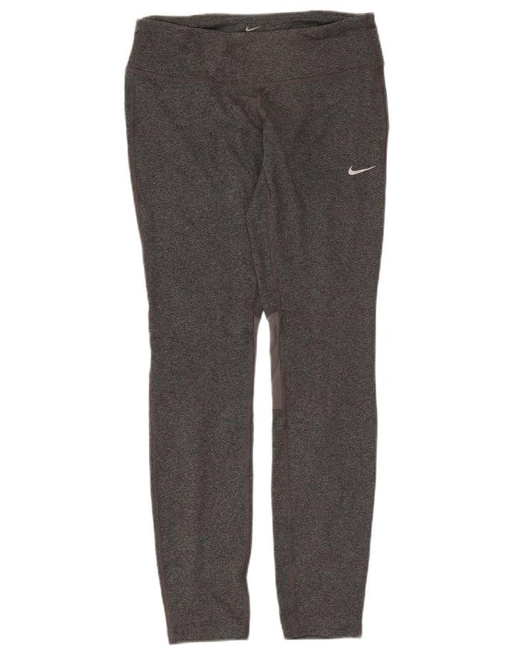 NIKE Womens Dri Fit Leggings UK 10 Small  Grey Flecked