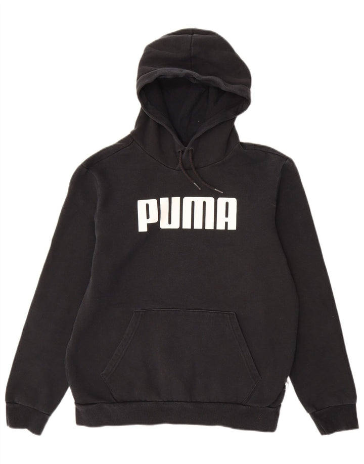 PUMA Mens Graphic Hoodie Jumper Small Black Cotton