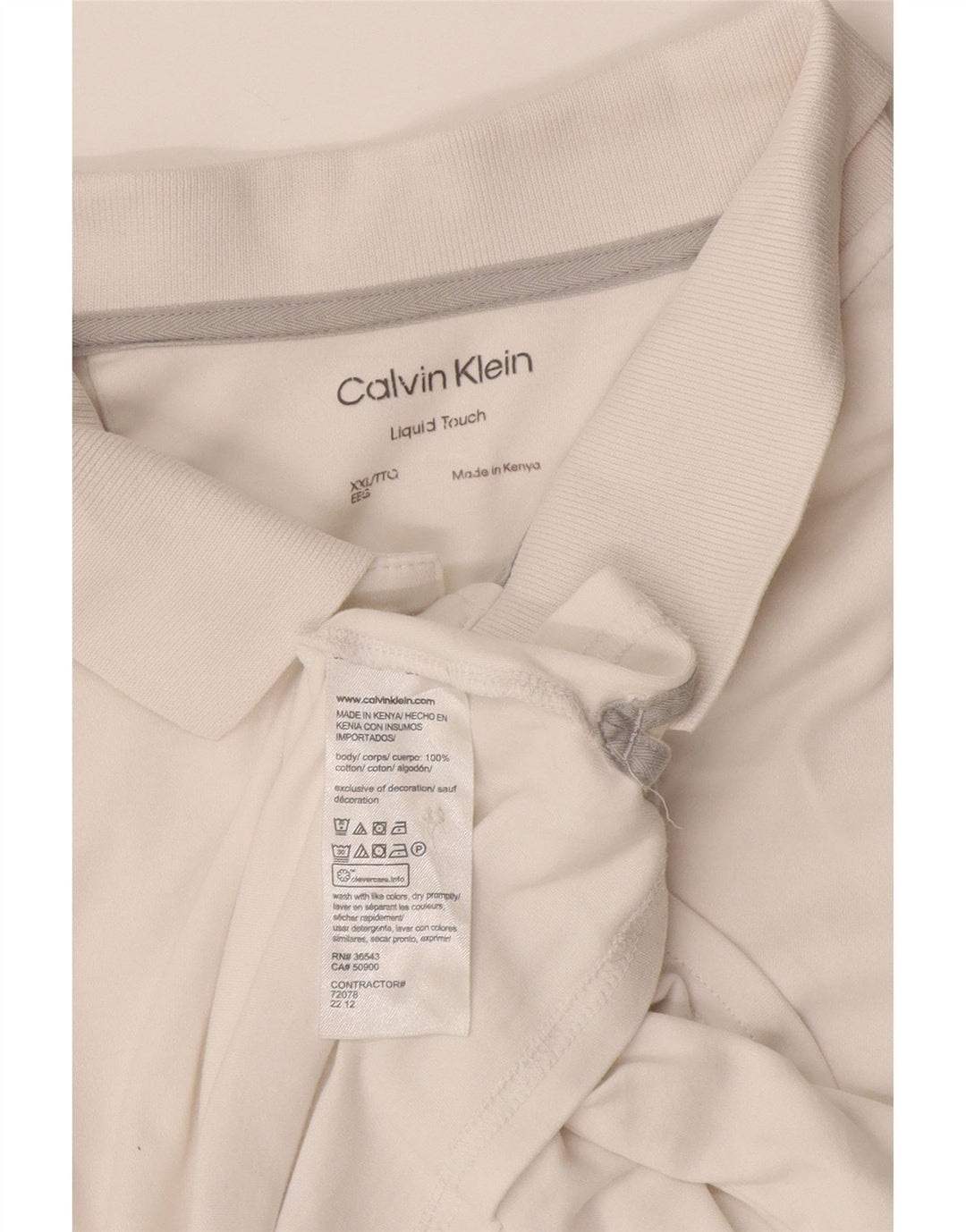 Calvin Klein Mens Polo Shirt 2XL White Cotton