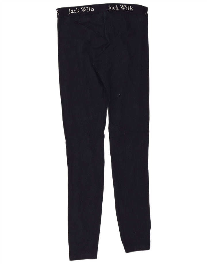 Jack Wills Womens Graphic Leggings UK 10 Small Navy Blue Cotton