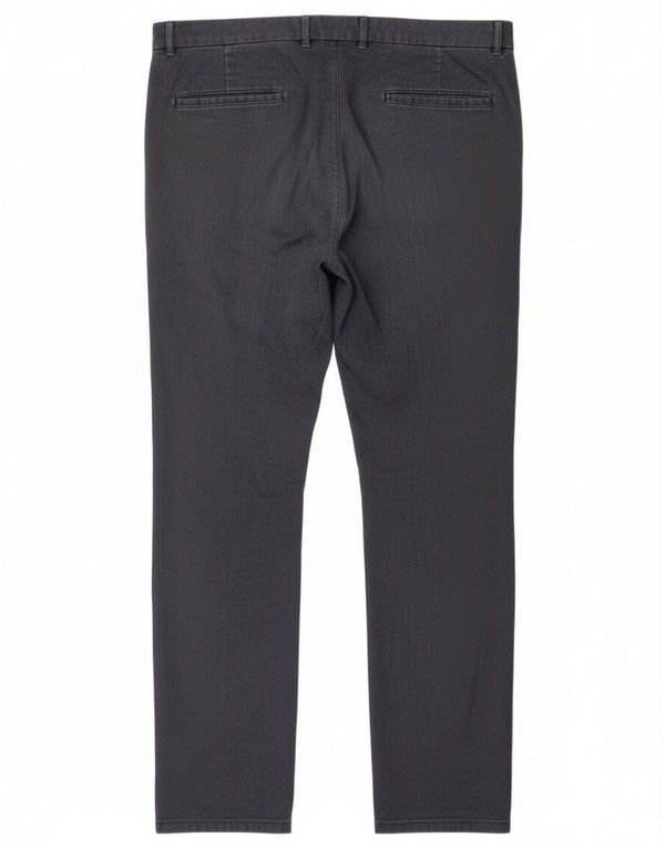 Hugo Boss Mens Slim Chino Trousers EU 50 Large W32 L32 Navy Blue Cotton