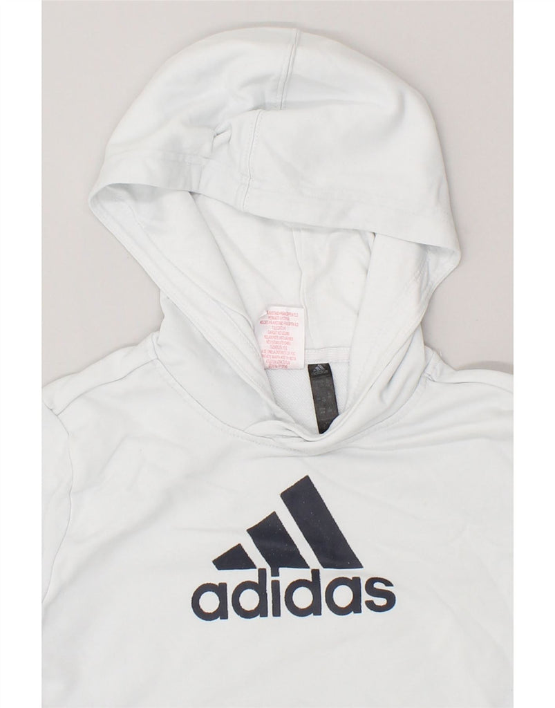 ADIDAS Boys Graphic Hoodie Jumper 11-12 Years White Colourblock Cotton | Vintage Adidas | Thrift | Second-Hand Adidas | Used Clothing | Messina Hembry 