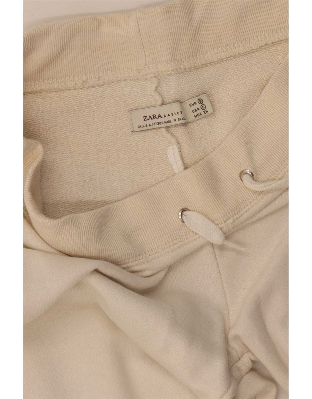 Zara Womens Tracksuit Trousers UK 8 Small Off White