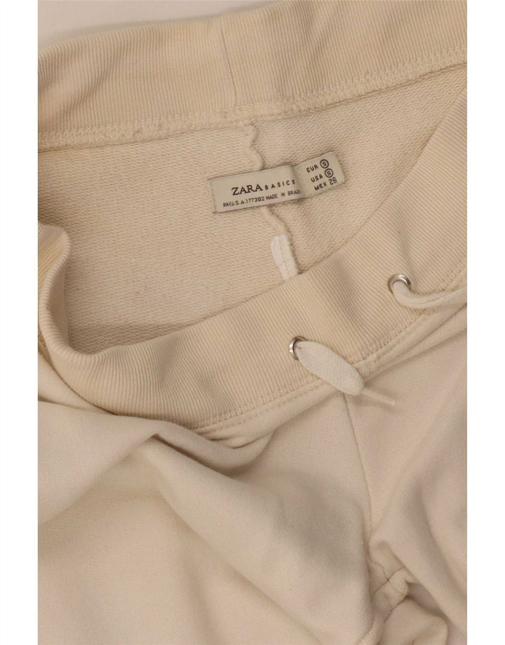 Zara Womens Tracksuit Trousers UK 8 Small Off White