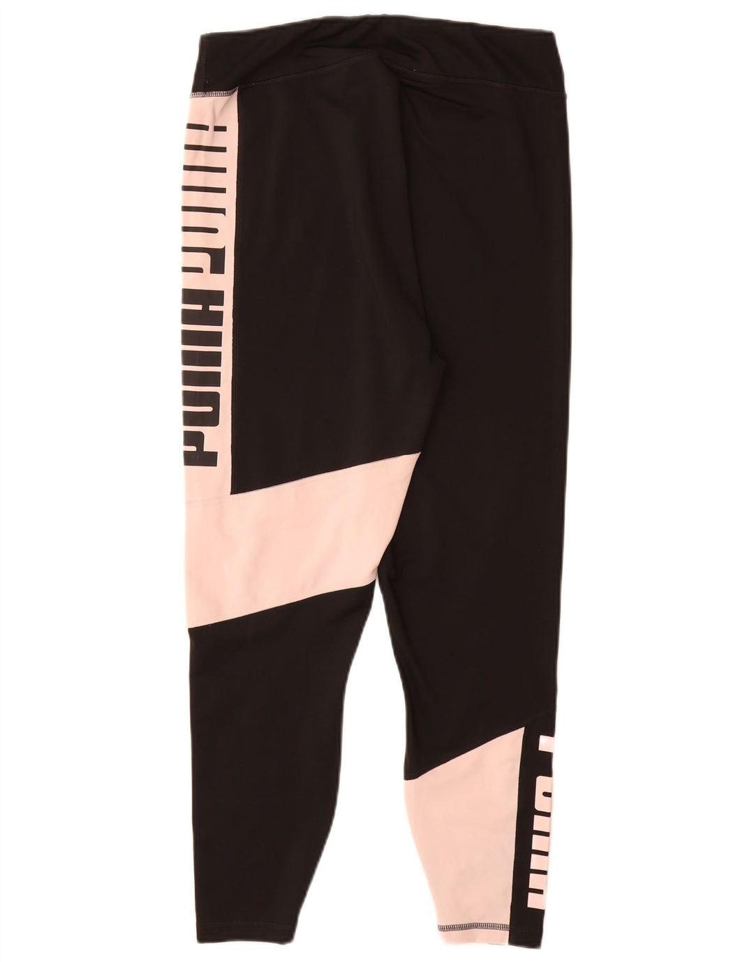 PUMA Womens Crop Graphic Leggings UK 14 Large  Black Colourblock