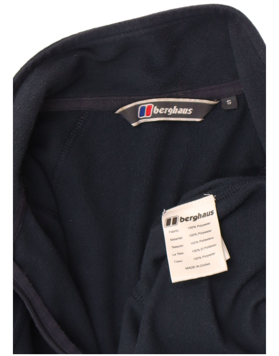 Berghaus Mens Zip Neck Fleece Jumper Small Navy Blue Polyester