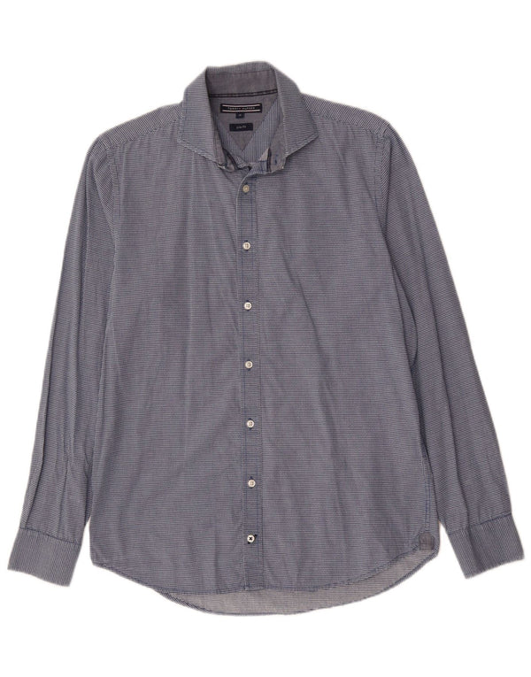 TOMMY BAHAMA Mens Slim Fit Shirt Medium Blue Check Cotton
