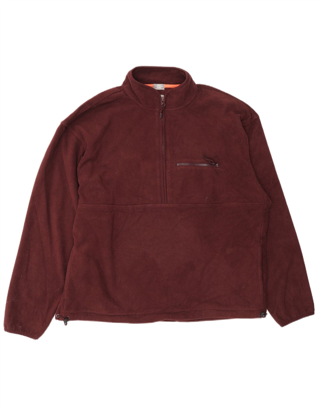 Gap Mens Zip Neck Fleece Jumper Large Burgundy Polyester