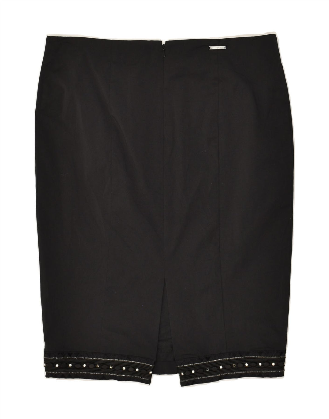 ROCCOBAROCCO Womens Pencil Skirt US 10 Large W32  Black Cotton | Vintage Roccobarocco | Thrift | Second-Hand Roccobarocco | Used Clothing | Messina Hembry 