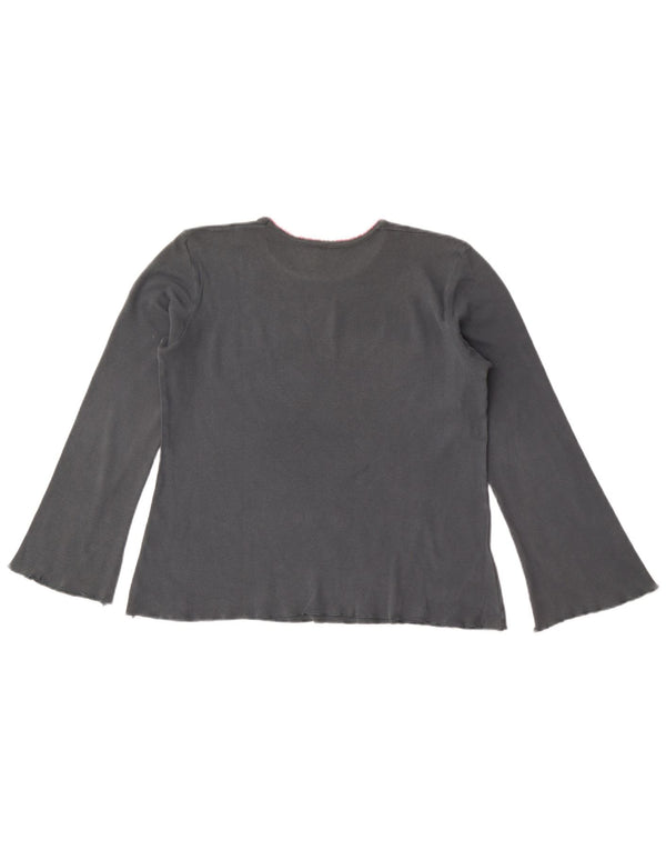Benetton Girls Cartoon Raccoon Graphic Top Long Sleeve 11-12 Years Grey