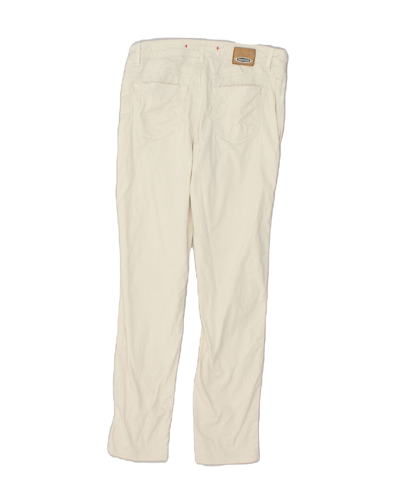 TRUSSARDI Womens Slim Casual Trousers W28 L28 Off White Cotton | Vintage Trussardi | Thrift | Second-Hand Trussardi | Used Clothing | Messina Hembry 