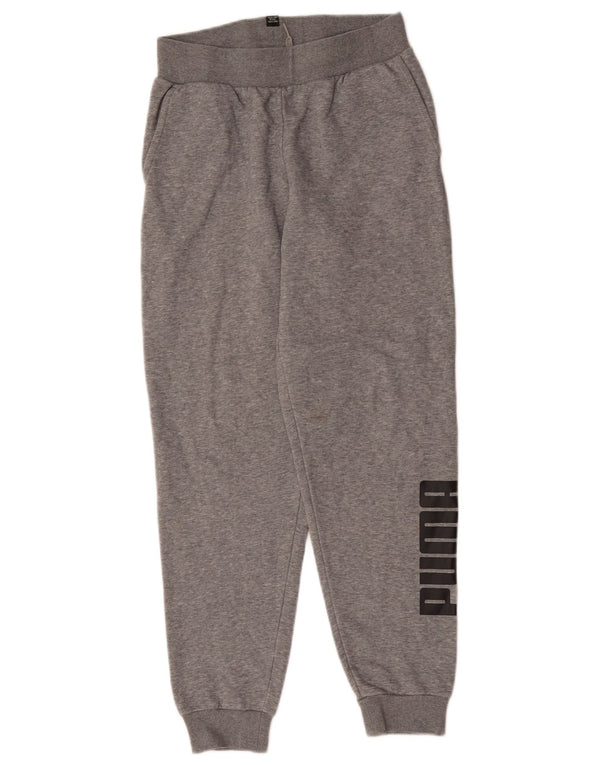 Puma Boys Graphic Tracksuit Trousers Joggers 13-14 Years Grey Flecked