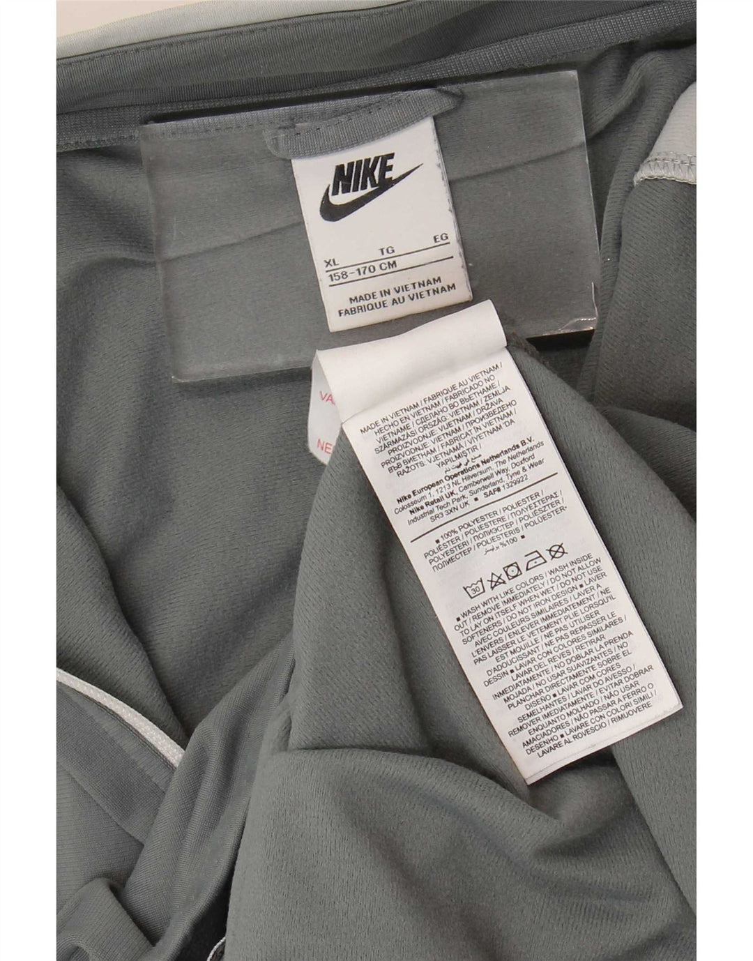Nike Boys Tracksuit Top Jacket 13-14 Years XL Grey Polyester