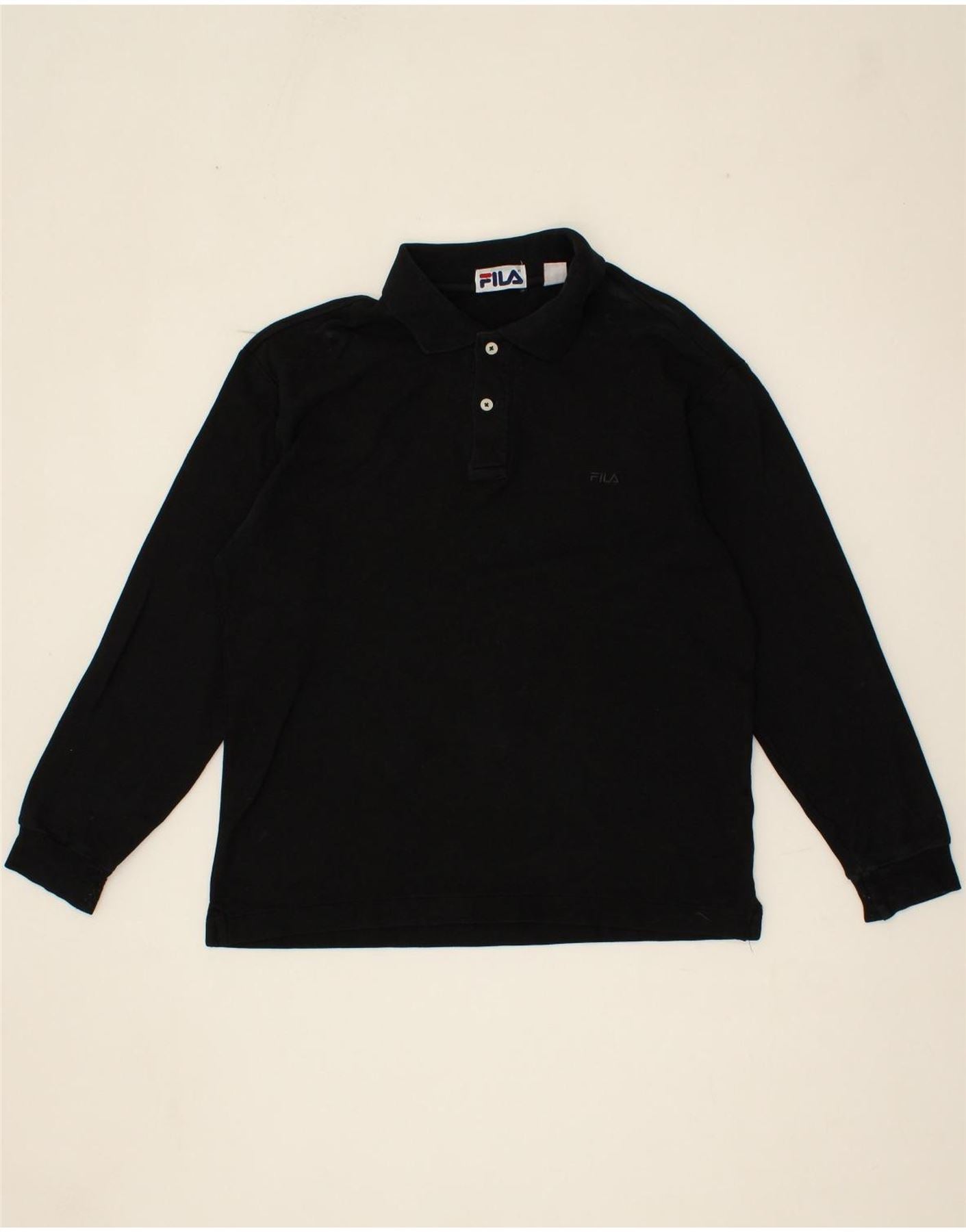 Polo da uomo a maniche lunghe FILA IT 48 Medium Nera
