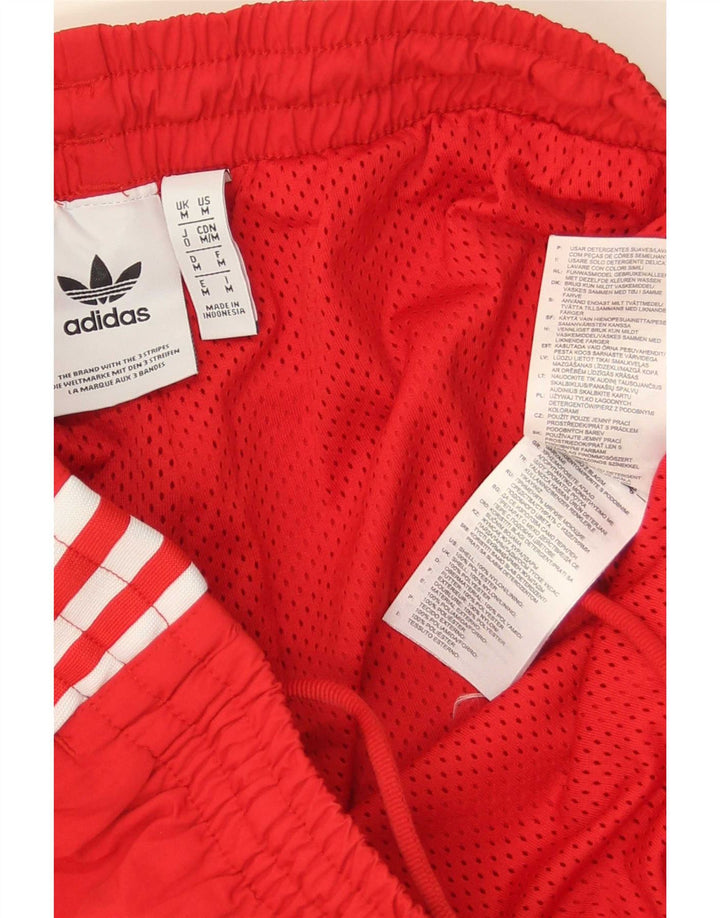 Adidas Mens Tracksuit Trousers Joggers Medium Red Nylon