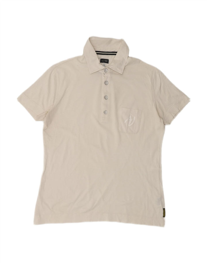 ARMANI JEANS Mens Polo Shirt XL White Cotton