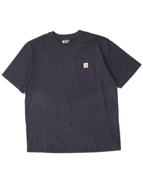 Carhartt Mens Loose Fit T-Shirt Top XL Navy Blue Cotton