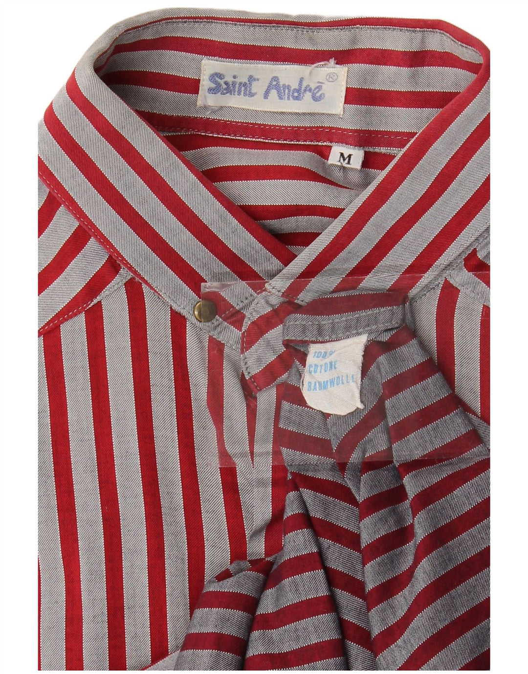 Vintage Mens Shirt Medium Red Striped Cotton