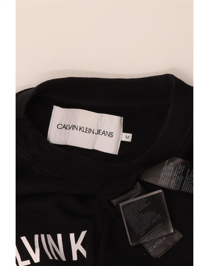Calvin Klein Mens Graphic Sweatshirt Jumper Medium Black Cotton