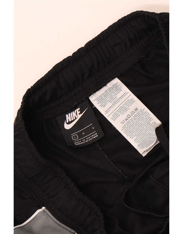 Nike Mens Tracksuit Trousers Joggers Large Black Colourblock Polyester