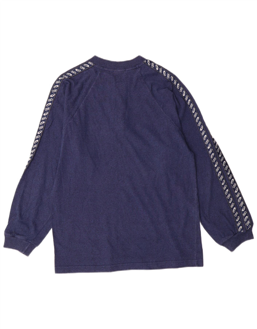 Asics Mens Top Long Sleeve Medium Navy Blue Cotton