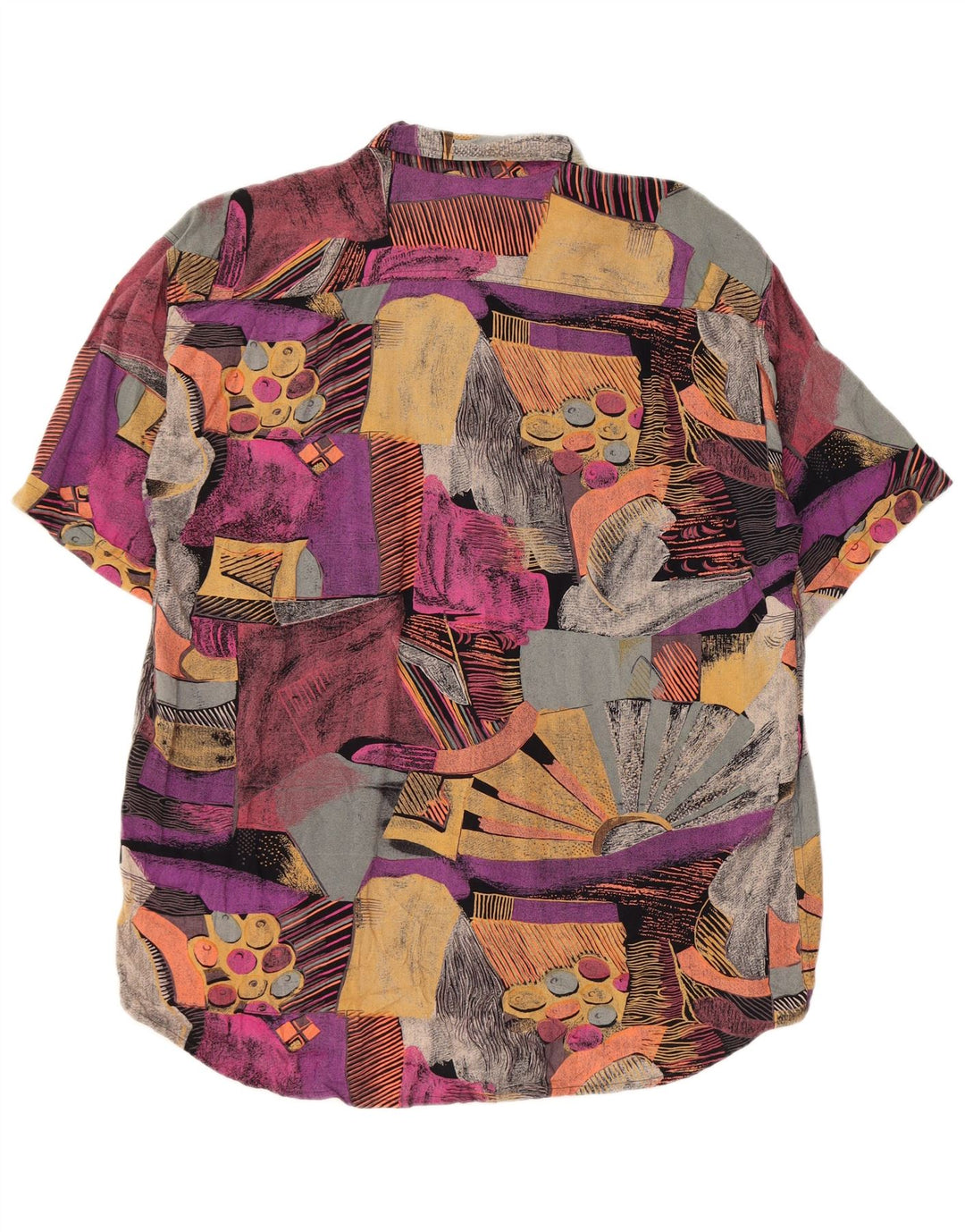 Vintage Mens Loose Fit Shirt Medium Multicoloured Colourblock Retro