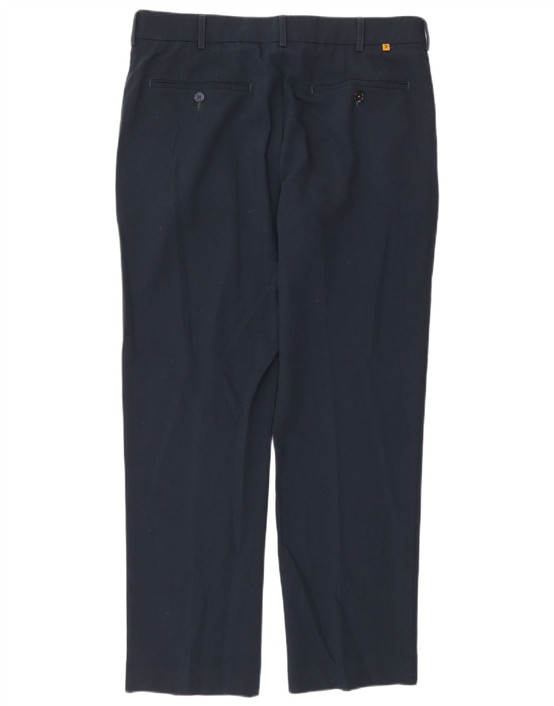 Farah Mens Straight Casual Trousers W34 L29 Navy Blue Polyester