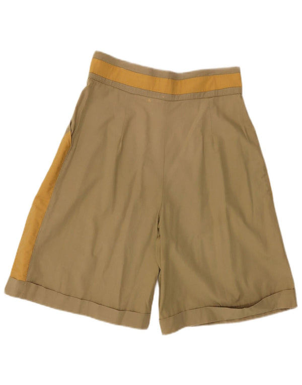 Vintage Womens High Waist Bermuda Shorts IT 44 Medium W28 Khaki Colourblock