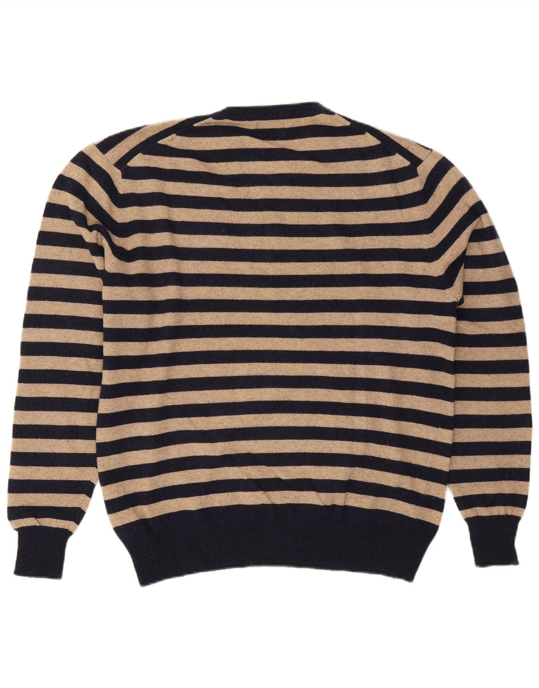 Kappa Mens V-Neck Jumper Sweater XL Beige Striped Wool