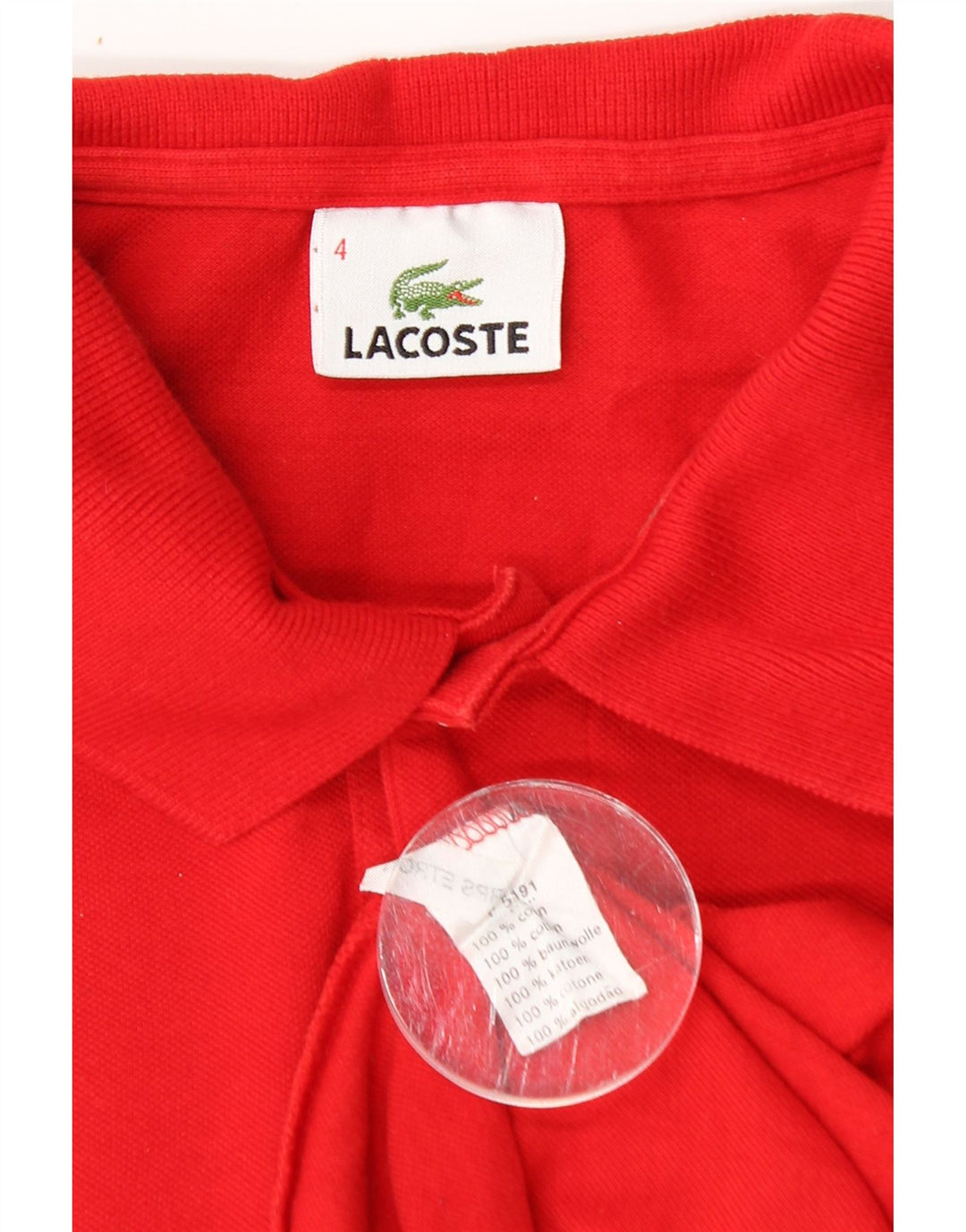 Lacoste Mens Polo Shirt Size 4 Medium Red Cotton