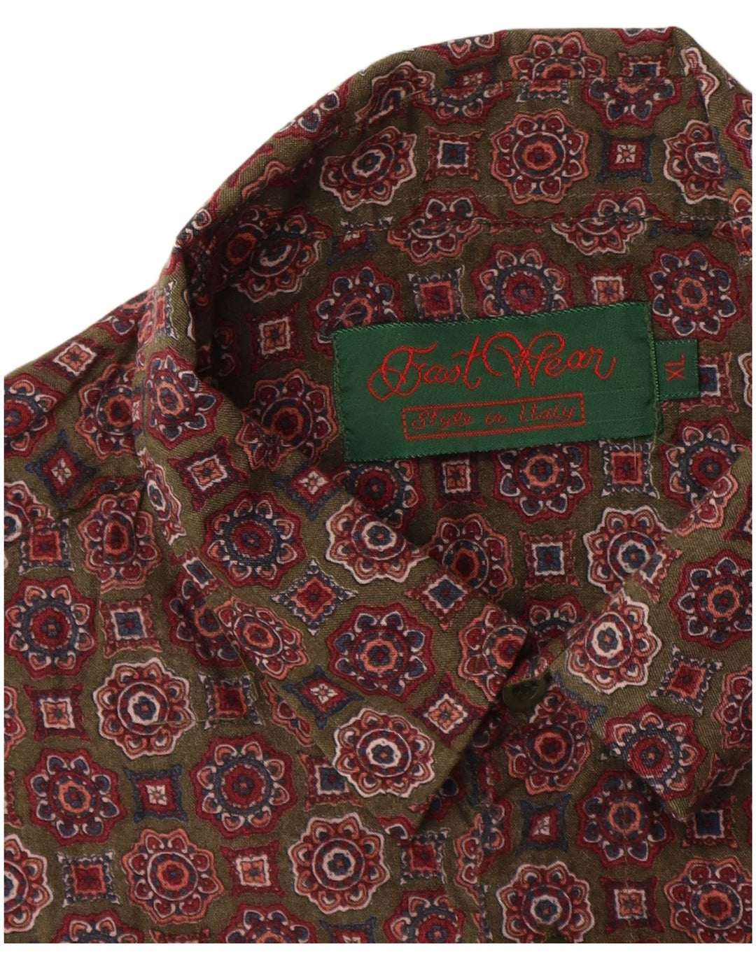 Vintage Mens Shirt XL Brown Floral Rayon