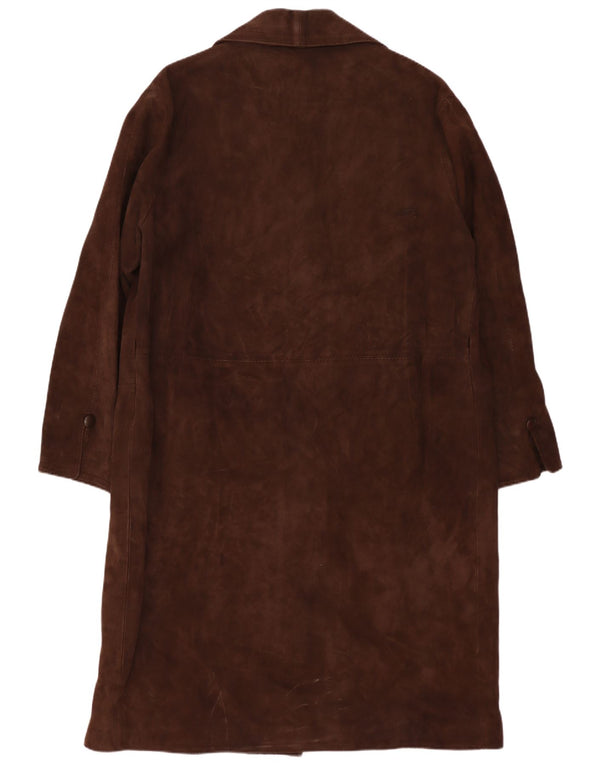 Vintage Womens Suede Overcoat UK 12 Medium Brown